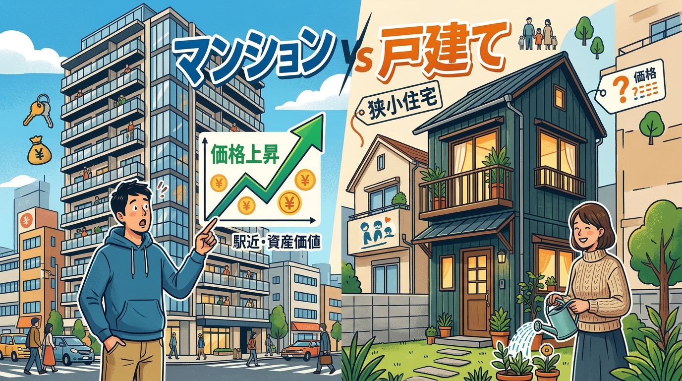 マンションvs戸建ての比較イメージ画像